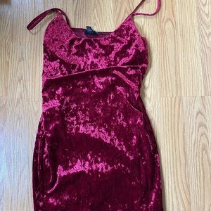 Scarlet Red Velvet Strap Dress